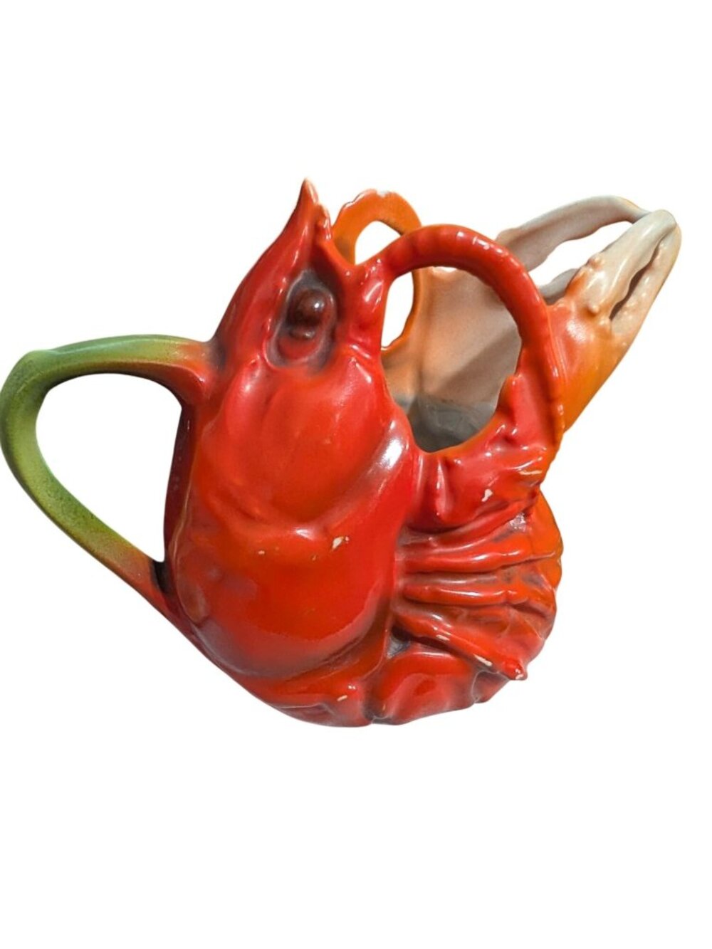 Antique Royal Bayreuth Lobster Butter Pitcher Creamer Porcelain Bavaria 4" Tall
